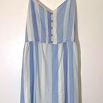 Joie  Mommy & Me Linen Blend Blue & White Striped Knee Length Dress Size 10 NWT Photo 3