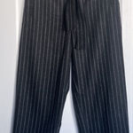 Aritzia Wilfred • Tie-Front Pant Jallade grey wool stripe belted cropped taper Photo 0