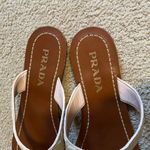 Prada alligator thong sandals cream pink brown Photo 3