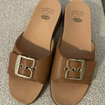 Dr Scholl’s Iconic Bockle Sandals Get it Movin Honey Velcro Slide Brown Gold 9 Photo 0
