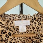 Rachel Parcell Rachel Parnell Tan Brown Leopard Print Ruffle Long Sleeve Blouse Top Extra Small Photo 9