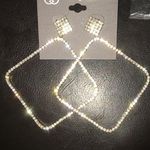 Badgley Mischka New Magnificent pave Diamond Shaped Earrings Photo 0