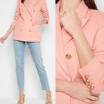 EXPRESS  Flannel Knit Oversized Double Breasted Blazer with Gold Novelty Buttons Photo 0
