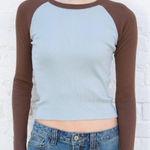 Brandy Melville rare bella longsleeve top in brown&blue Photo 0