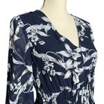 Just…Taylor Women’s Blue White Floral Tiered Sheer Long Sleeve Mini Dress Size 6 Photo 1