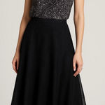 Vintage Elegant Black and Silver Women's Top formal sleeveless evening wear Size L Photo 0