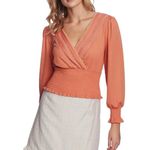 1. State New with tags Long Sleeve Cross Front Smocked Waist Top Lavender Photo 1