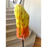 Vintage Y2K Yellow Orange Ombre Glitter Mandala Ruched T Photo 1