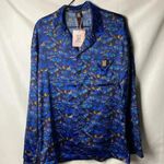 NWT SAVAGE X FENTY LINGERIE BY RIHANNA WO SIZE XS BUTTON FRONT NIGHT SHIRT BLUE Photo 1