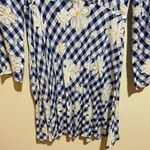Rixo 2 Renata Blue Gingham Daisy Floral Collared Long Sleeve Mini Dress Retro Photo 6
