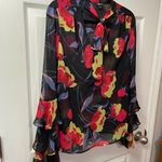 Guess by Marciano Guess Women's Marciano Dynasty Top Floral Print Neck Tie~ SZ M Photo 8