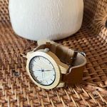 •Bamboo leather wristwatch• Brown Photo 0