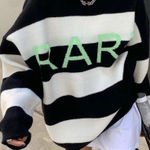 Rare Oversized Stripe Sweater Black Size XS Photo 0