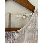 Tularosa  Benson Dress Ivory White Lilac Purple Ruffle Mini Eyelet EUC S Garden Photo 3