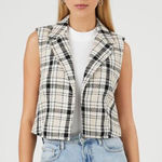 Forever 21 Tweed Plaid Open-Front Vest​ Photo 0