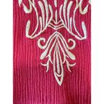 Blair Vintage Embroidered Midi Pink Crinkle Dress Size Medium Summer Beach Photo 7