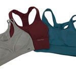 Calvin Klein Apana Marika Racerback Sports Bra Lot Of 3 Bundle Multicolor Small Gray Photo 0