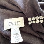 Cache Vinage Jumpsuit y2k Cold Shoulder Batwing Rhinestone Keyhole Back Black S Photo 3