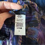 None 382•Sheer•Peacock Feather print•Blouse•Size‎ Large•NWT Photo 4