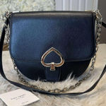 Kate Spade Black Leather Robyn Saddle Crossbody Bag / purse crossbody Photo 0