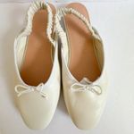 J.Crew  Zoe Ballet Scrunchy Slingback Flats Ivory Leather Size 10.5 Photo 1