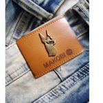 Makobi MK Jeans Men 30x32 Distressed Designer Denim Doberman Dog Logo Jeans Y2K Blue Size 30 Photo 4