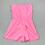 Forever 21  Romper Womens L Pink Icing Jumpsuit Short Strapless Pockets NWT Photo 1