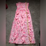 Selfie Leslie NWT Serif Ruffle Trim Split Maxi Dress in Pink Floral Size Medium Photo 11