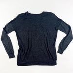 Joie  Calee Ultra Soft Light Knit Caviar Metallic Silver V Neck Pullover Sweater Photo 3