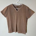 Woolrich  100% Cotton Washed V-Neck Top Size Medium Pecan Brown Photo 0
