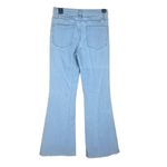 frame denim  Size 27 Le Easy Flare Jeans Lightwash Blue Wash Fray Raw Hem Stretch Photo 3