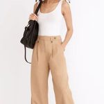 Madewell Harlow Wide Leg Pants Seed Khaki 6 High Rise Drapey Baggy Sailor Linen Photo 0
