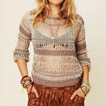 Free People New Romantics Brown Patola Ikat Print Lattice Cut Shorts Photo 0