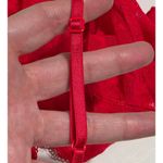 Victoria's Secret VS Lace Bow Halter Neck Sheer Teddy Bodysuit Red Medium Photo 8