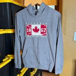 Initial Attraction Gray Embroidered Victoria British Columbia Hoodie Size Medium Photo 1