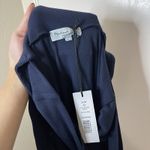 Michael Stars NEW!  Opaline Ultra Rib Ruched Midi Dress Admiral navy blue Medium Photo 5