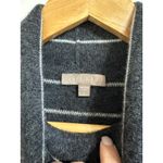 Lilla P striped cashmere turtleneck grey white sweater size Small Gray Photo 2