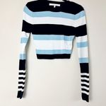 Lovers + Friends  Cropped Striped Fitted Sweater Small Photo 0