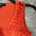 August Silk  Orange Ruffle Yoke Scoop Neck Tank Top - Size Petite Medium (PM) Photo 1