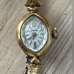 Waltham Rare Vintage Mechanical Ladies Watch Silver Checkered Dial Stretch Band Gold Photo 0