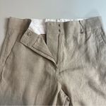COS  Women’s Classic Straight-Leg Tailored Neutral Tan 100% Linen Pants Size 10 Photo 2