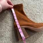 Lulus  Hughez Brown Faux Suede Platform Mid Calf Boot Women’s Size 8 Chunky Heel Photo 6