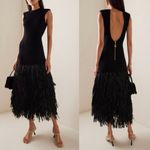 NWT Aje Exclusive Rushes Raffia Ribbed Midi Dress Black Size XS Photo 2