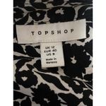 Topshop  Black Floral Button Collared Bow Front Long Sleeve Mini Shirt Dress Sz 8 Photo 4