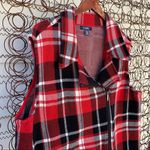 CHAPS  Buffalo plaid asymmetric zip vest black red 1X Photo 2