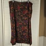 Eddie Bauer NWOT Brown Floral Silk Blend Maxi Skirt 16 Fall Thanksgiving Photo 1