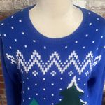 Blue Festive Sweater with Beer drinking Snowman Design size L Size L Photo 2
