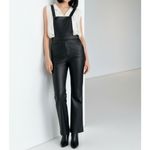 Anthropologie MAEVE x  Faux Leather Overalls, Black, 4 (US) Photo 3