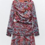 ZARA NWOT  PINK FLORAL FLOWER CUT OUT DRESS BLOGGERS FAVE WEDDING GUEST Photo 0