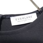 Everlane Ponte Knit Crew Neck 3/4 Length Bell Sleeve Mini Dress in Solid Black Photo 51